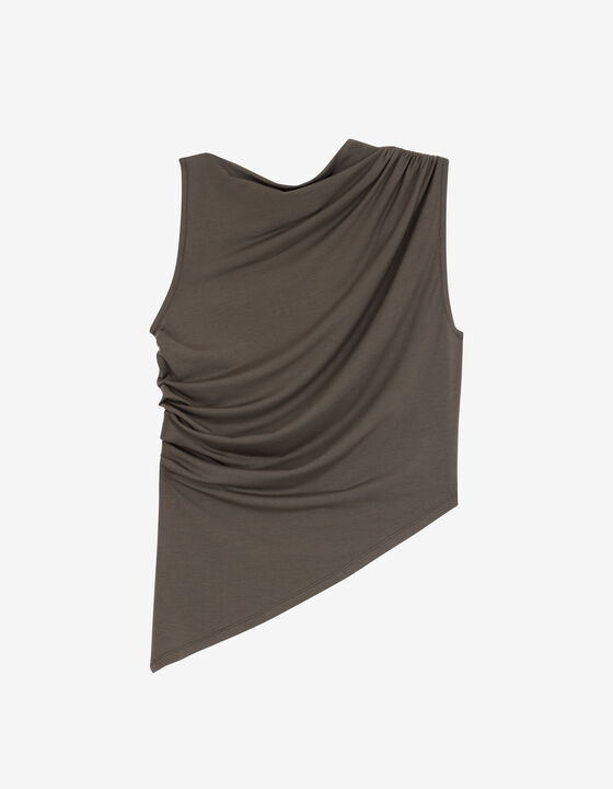 ASYMMETRICAL DRAPED TOP