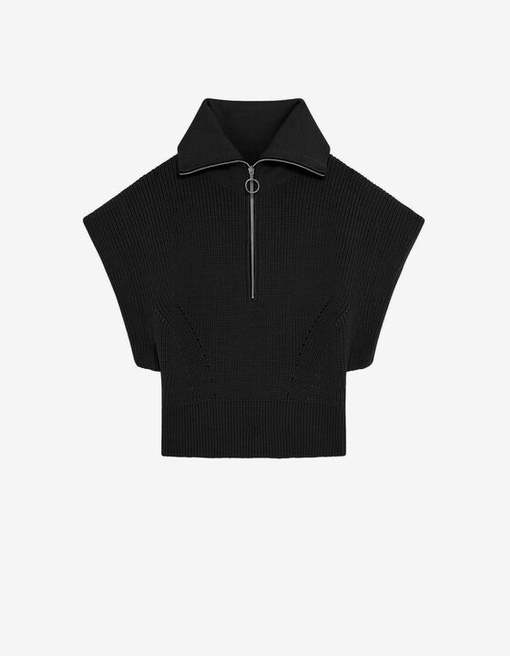 ZIPPERED-COLLAR SWEATER