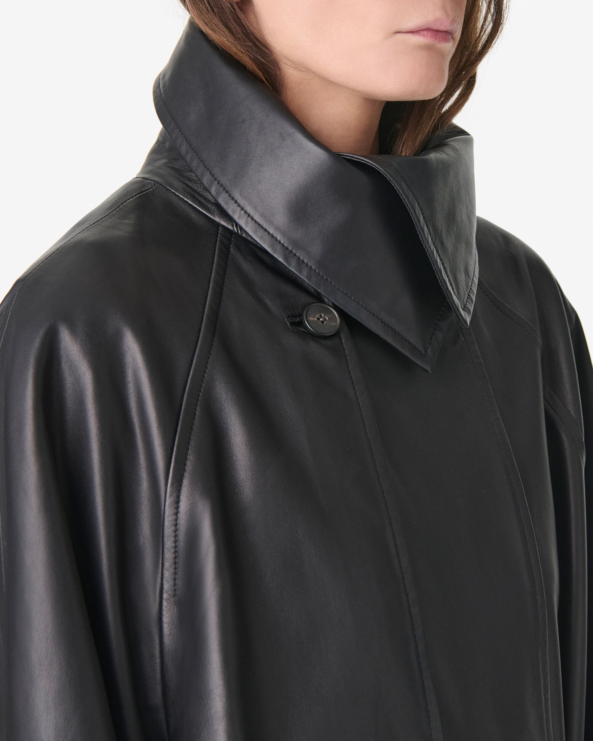 IRENISA | Coat JACKET LEATHER ⁄ LEATHER-COLLAR Collar aIbn公式通販