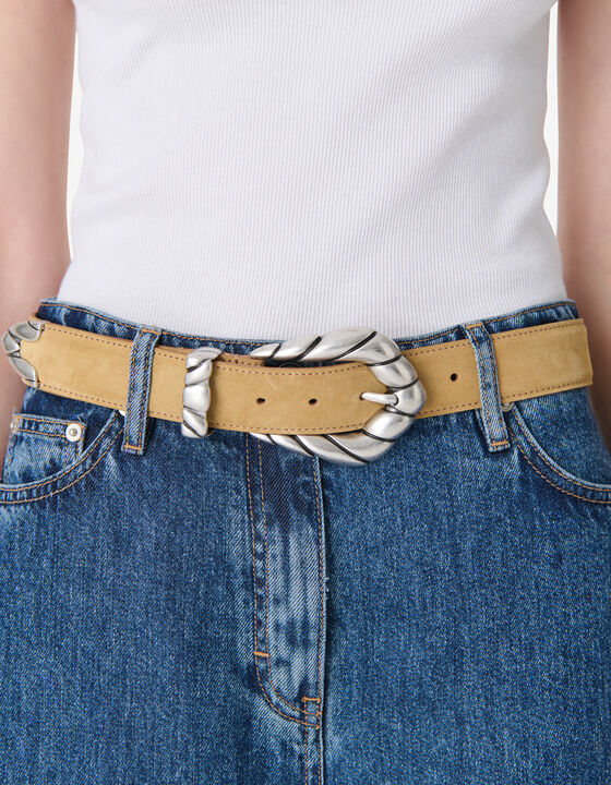CEINTURE SUEDE &Agrave; BOUCLE SCULPT&Eacute;E