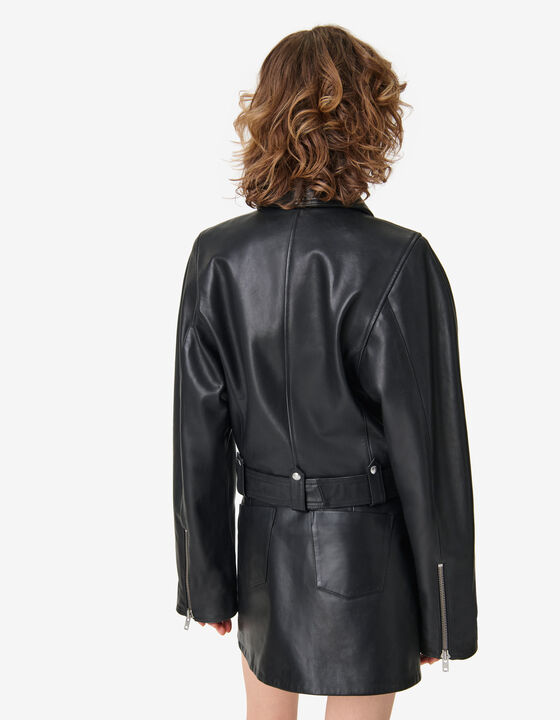 VESTE BOXY EN CUIR