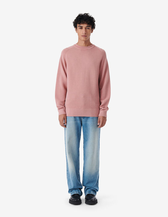 ROUND-NECK RIBBED SWEATER