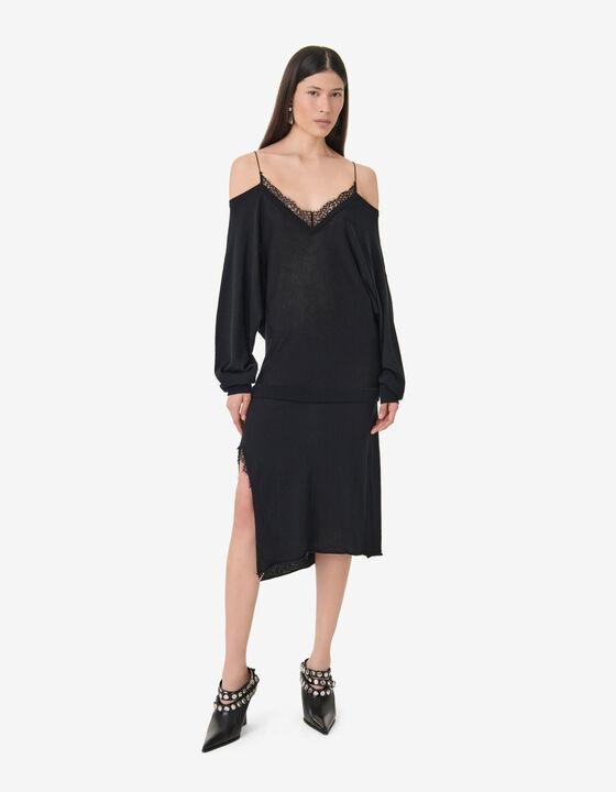 V-NECK LACE DRESS