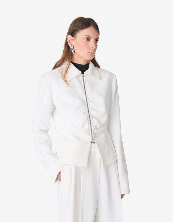 FITTED JACKET WITH RUFFLES