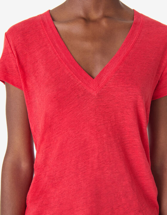 V-NECK LINEN T-SHIRT