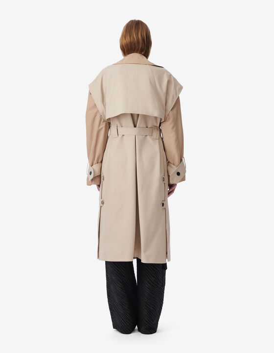 LONG TWO-TONED TRENCH COAT