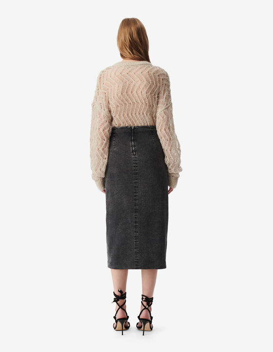 ASYMMETRICAL MIDI SKIRT