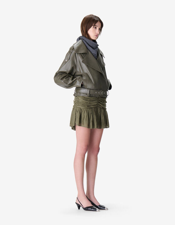 LEATHER BELTED JACKET