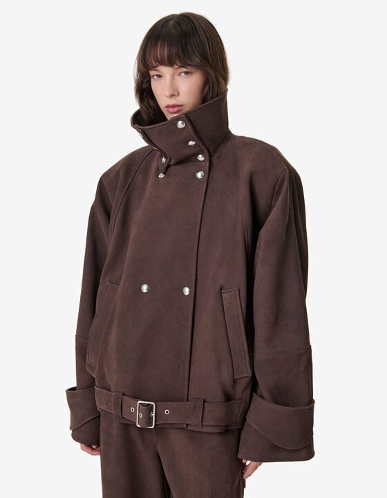 SHORT NUBUCK TRENCH COAT