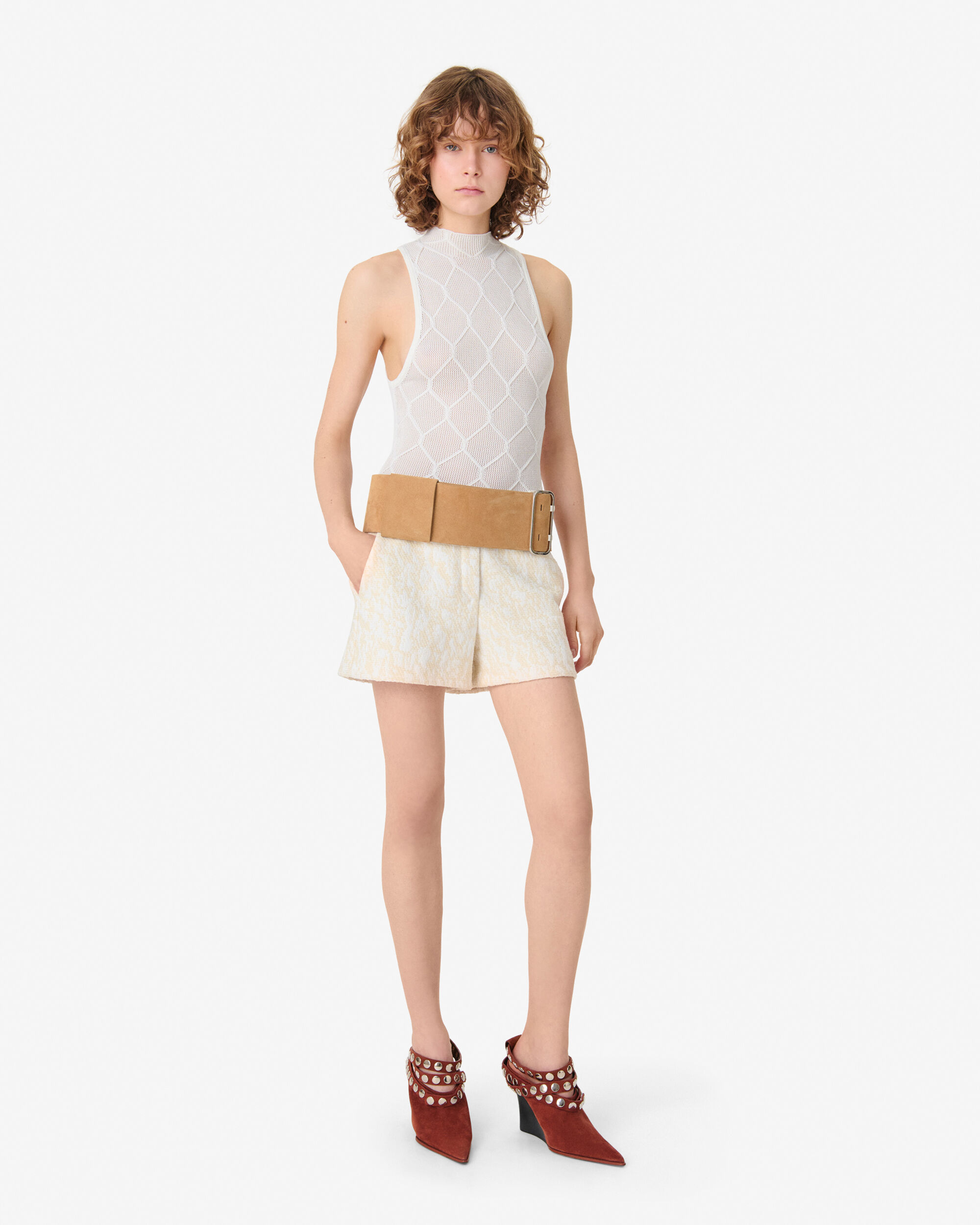DOUZY women white tweed shorts | IRO