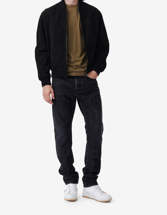 SUEDE LEATHER BOMBER JACKET