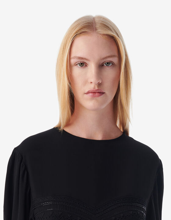 EMBROIDERY CREW NECK DRESS