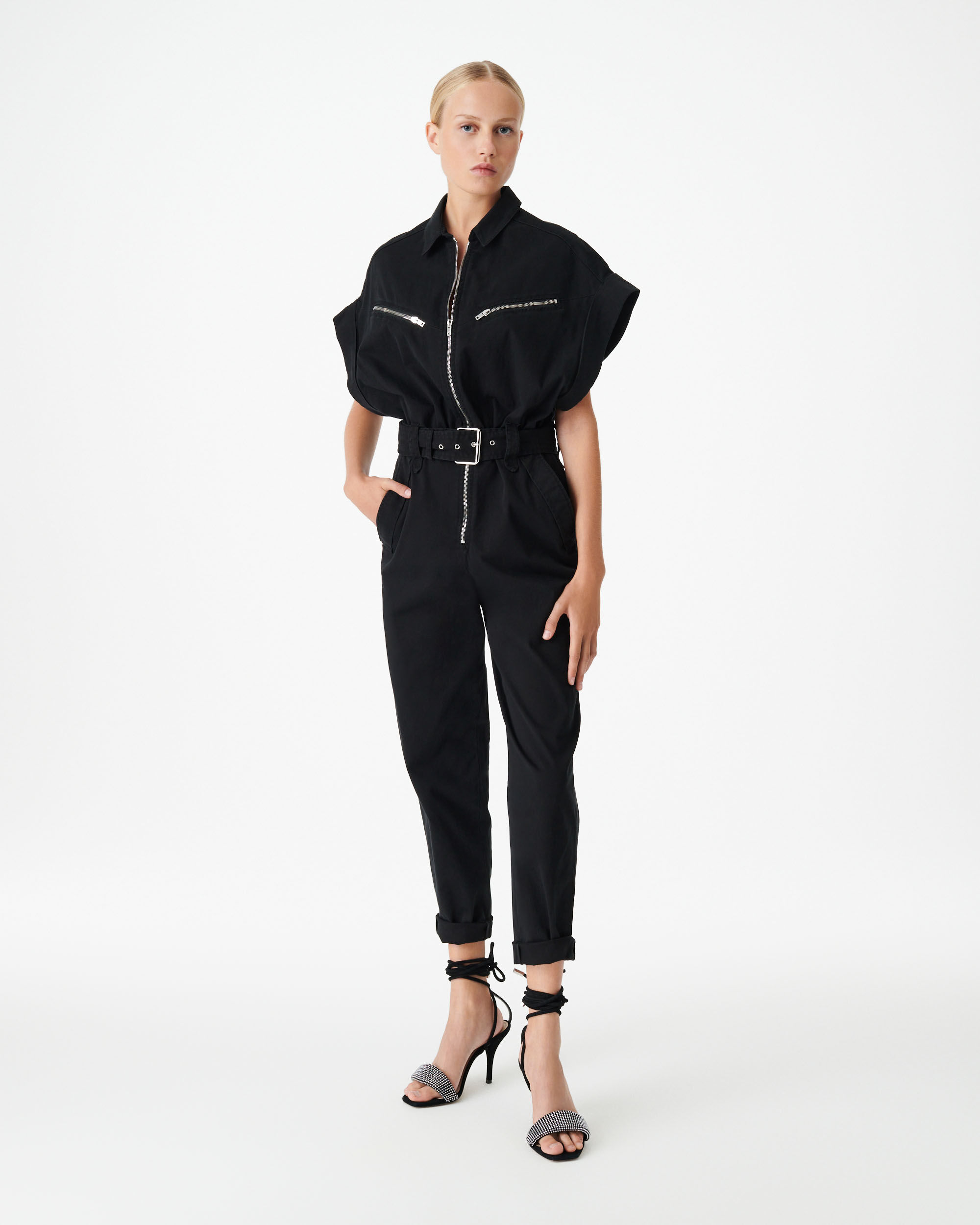 Womens Clothing Jumpsuits and rompers Full-length jumpsuits and rompers IRO Synthetic Florica Wrap-effect Crepe Jumpsuit in Black 
