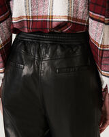 HOSHO RELAXED CROPPED LEATHER TROUSERS image number null