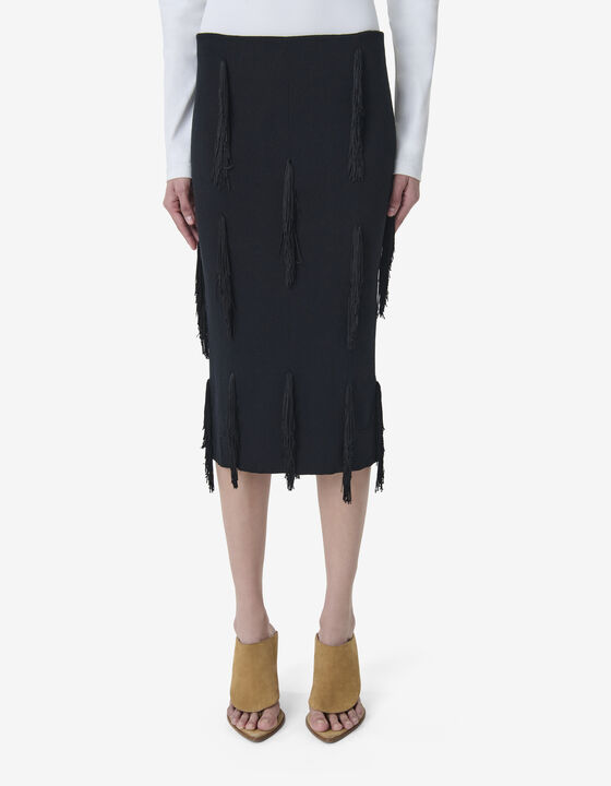 FRINGED MIDI SKIRT
