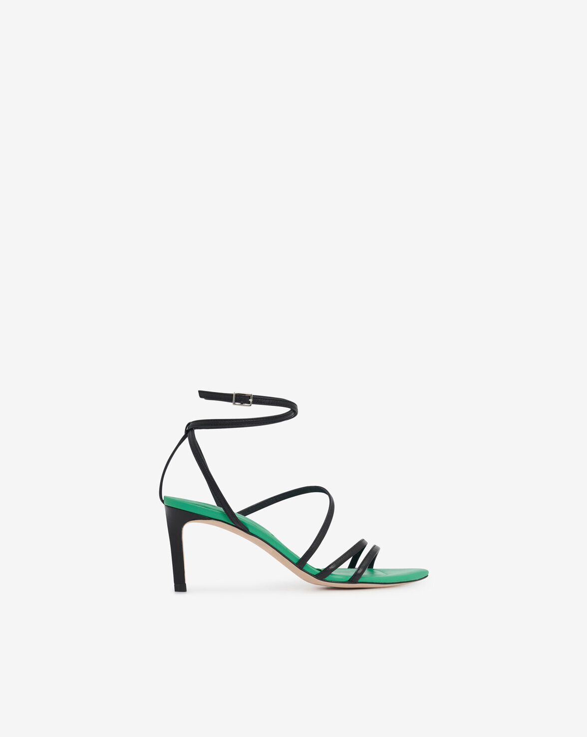 Iro Ido Heeled Leather Sandals In Green_black