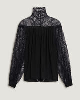 DIGWED OPEN LACE HIGH NECK TOP image number null