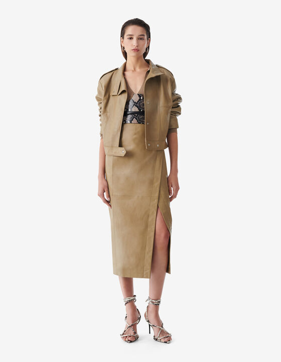 LEATHER WRAP SKIRT