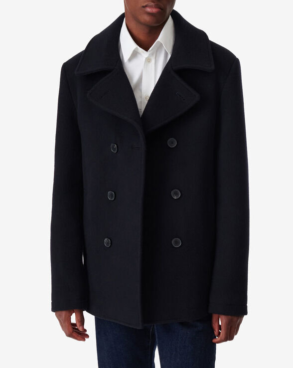 TRISTAN NAVY BLUE WOOL PEACOAT