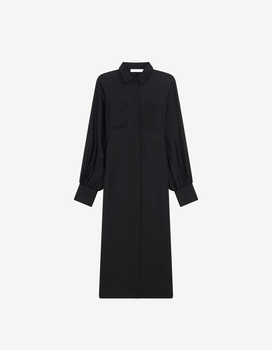 LONG DRESS WITH PADDED SHOULDERS