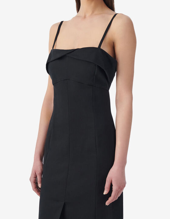 LONG STRAPLESS DRESS