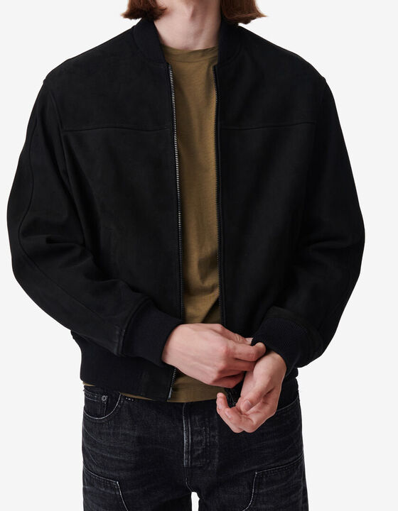 SUEDE LEATHER BOMBER JACKET