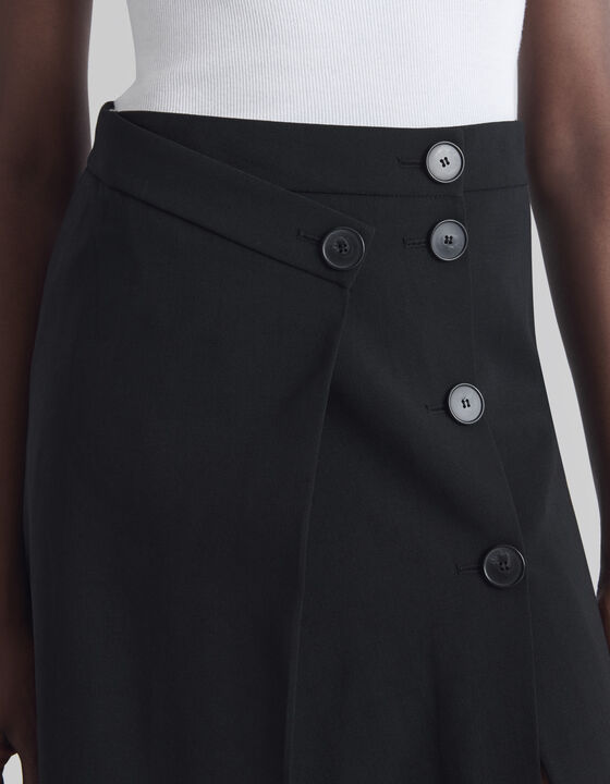 ASYMMETRICAL MIDI SKIRT