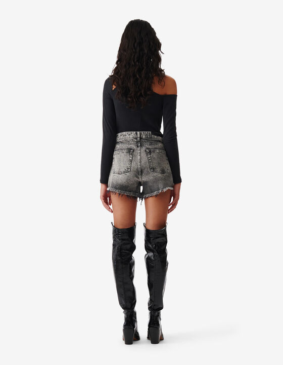 RAW EDGE DENIM SHORTS