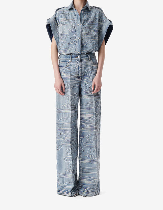 EMBROIDERED DENIM OVERSHIRT