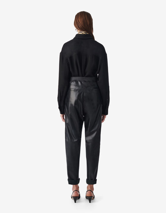 LEATHER JOGGING PANTS