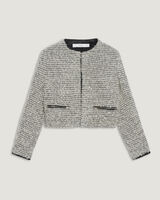 LEDISI COLLARLESS OPEN KNIT JACKET  image number null