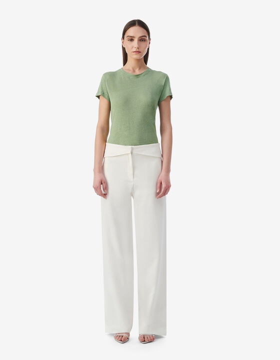 ROUND-NECK LINEN T-SHIRT