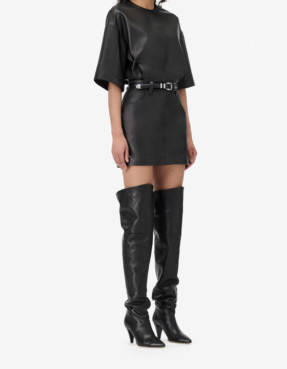 LEATHER MINI DRESS