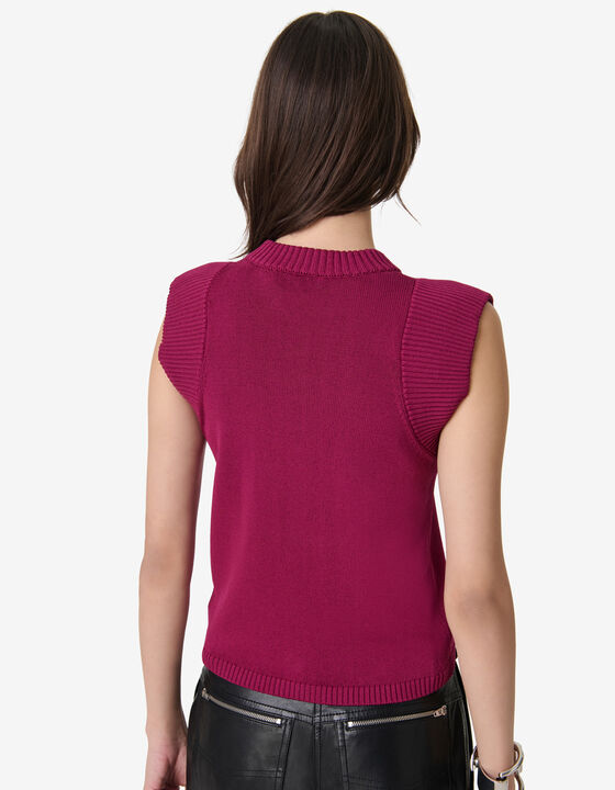 SLEEVELESS CARDIGAN