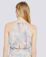 PHILIX MULTICOLOR PRINT HALTER MINI DRESS image number null