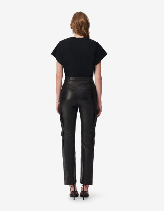 LEATHER CARGO PANTS