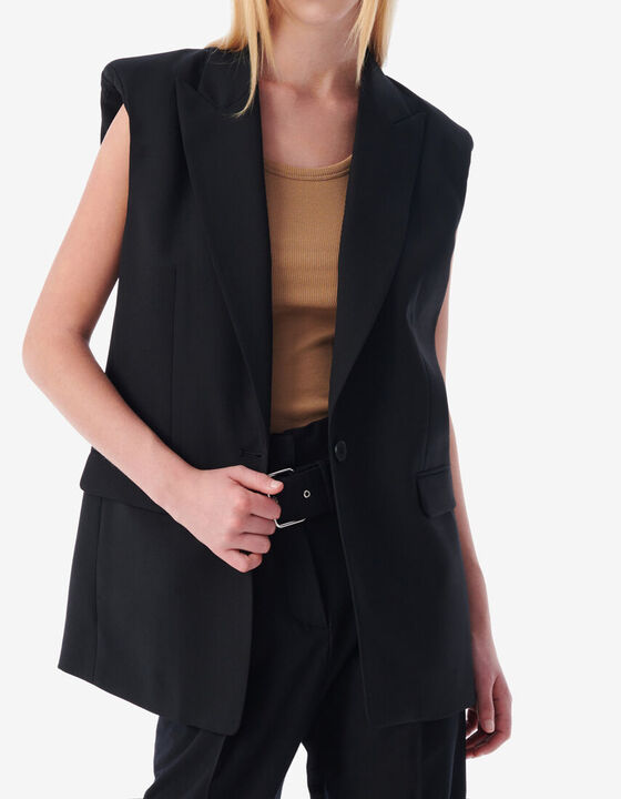 SLEEVELESS WOOL JACKET