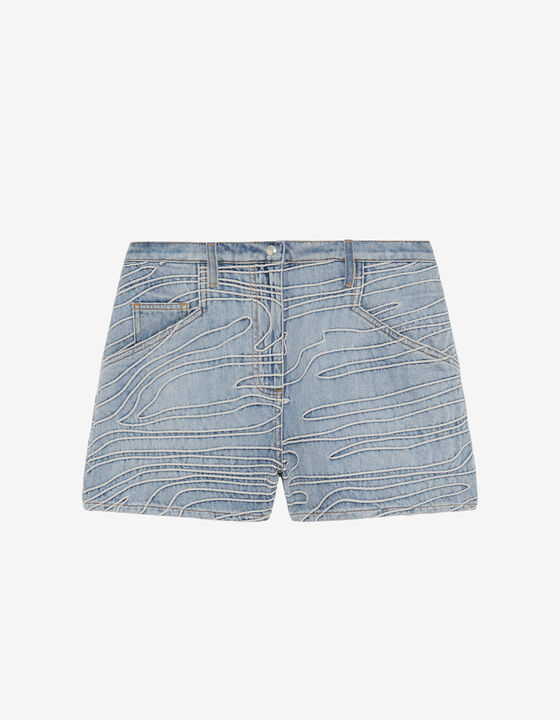 EMBROIDERED DENIM SHORTS