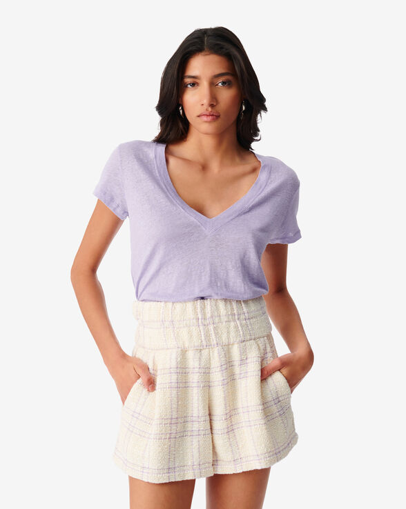 T-SHIRT COL V EN LIN RODEO