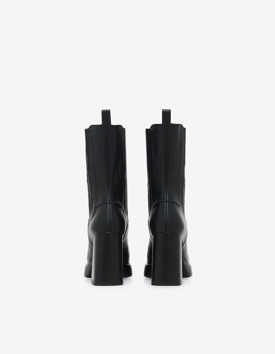 LEATHER PLATFORM ANKLE BOOTS