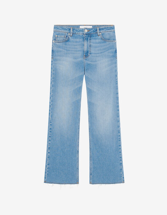 CROPPED JEANS WITH RAW EDGES