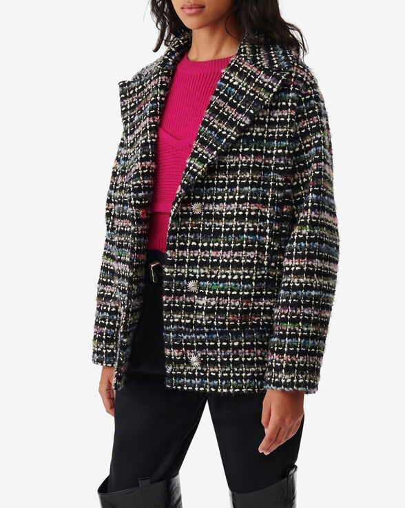 MANTEAU MULTICOLORE EN TWEED JUDIT