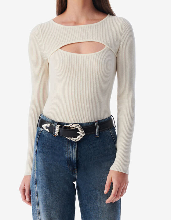 CASHMERE CUT-OUT SWEATER