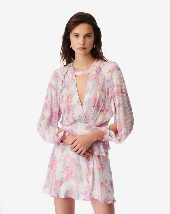 ROBE IMPRIMÉE COL V FRANCI