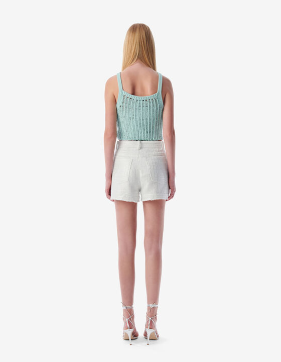 SHORT EN TWEED LUREX &Agrave; FRANGES