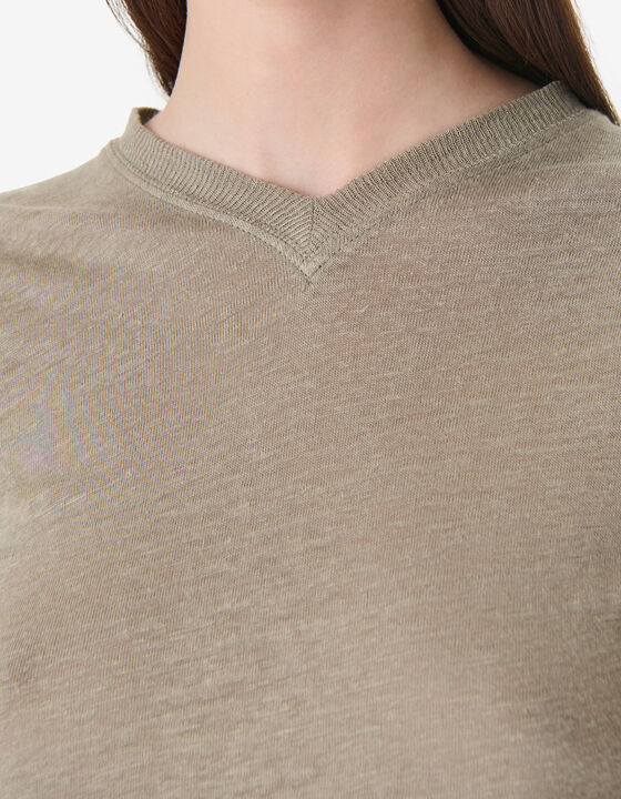 LINEN V-NECK T-SHIRT