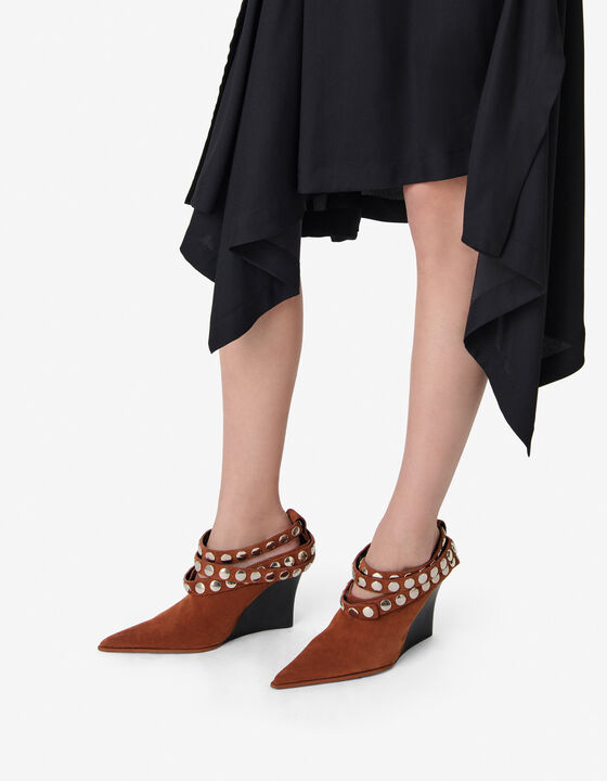 SUEDE STUDS MULES