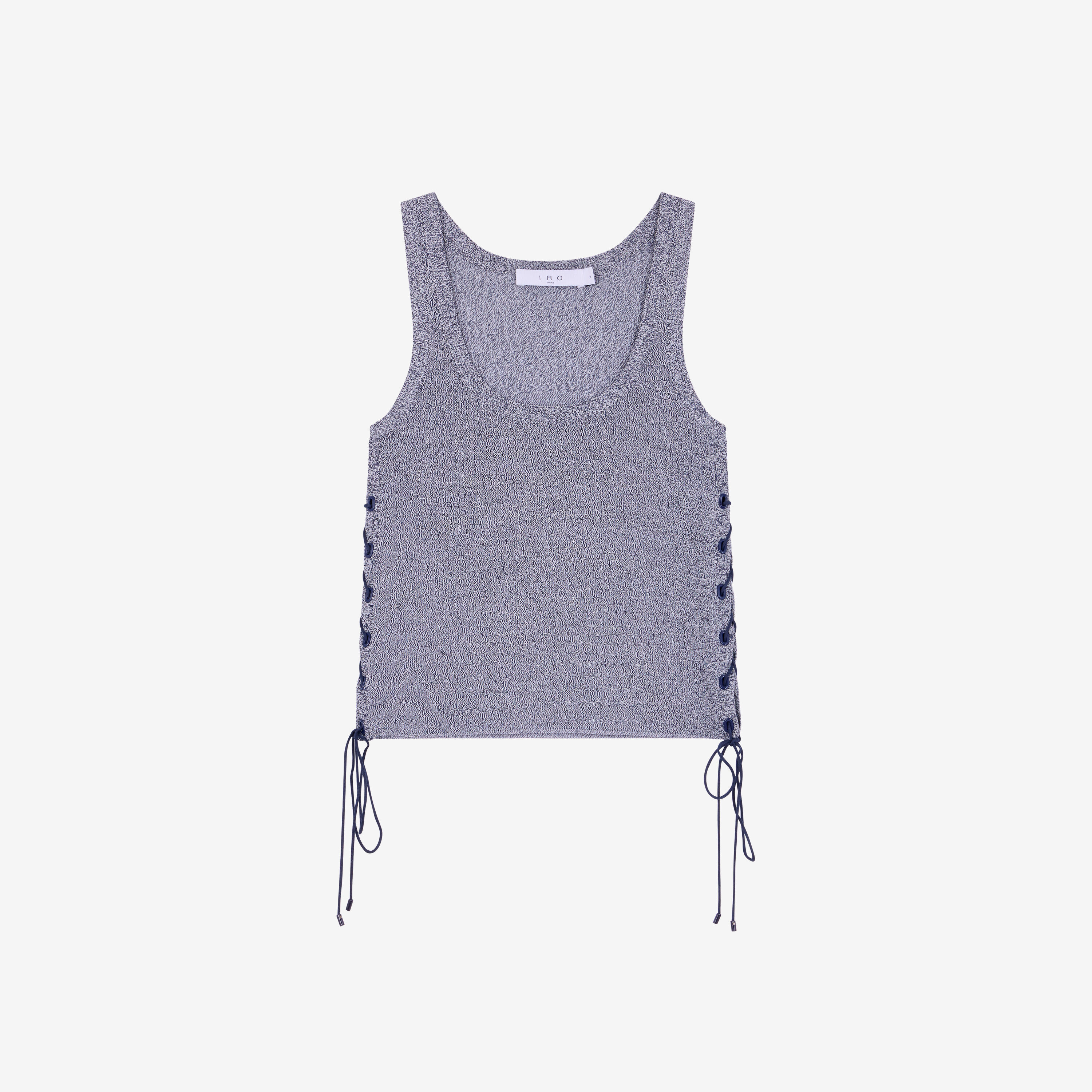 トップス eri FERENZA women blue lace-up knit top | IRO