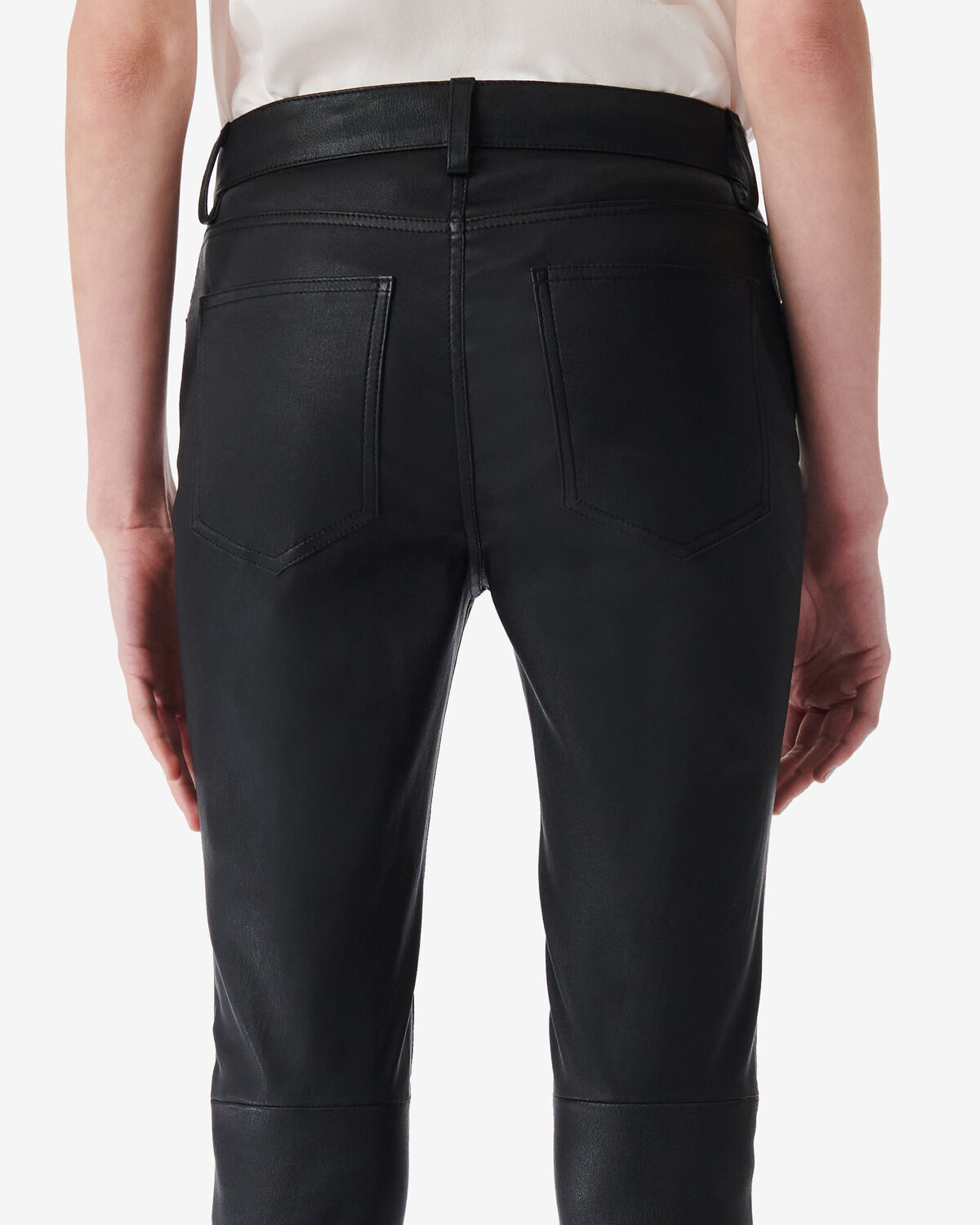black leather skinny trousers