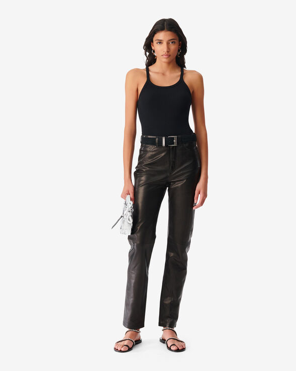 PANTALON DROIT EN CUIR JALIL
